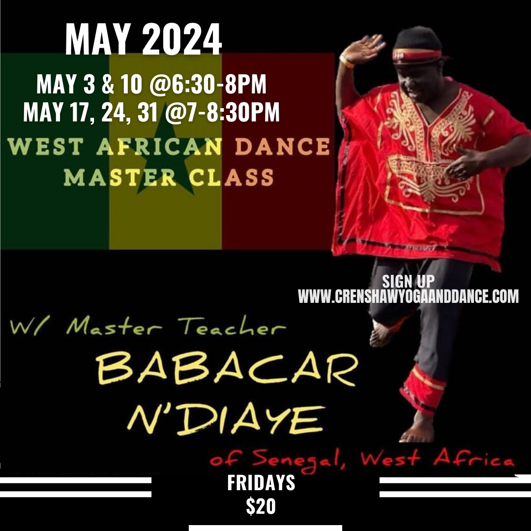 West African dance with live drummers. Friday (**times subject to change**) $20