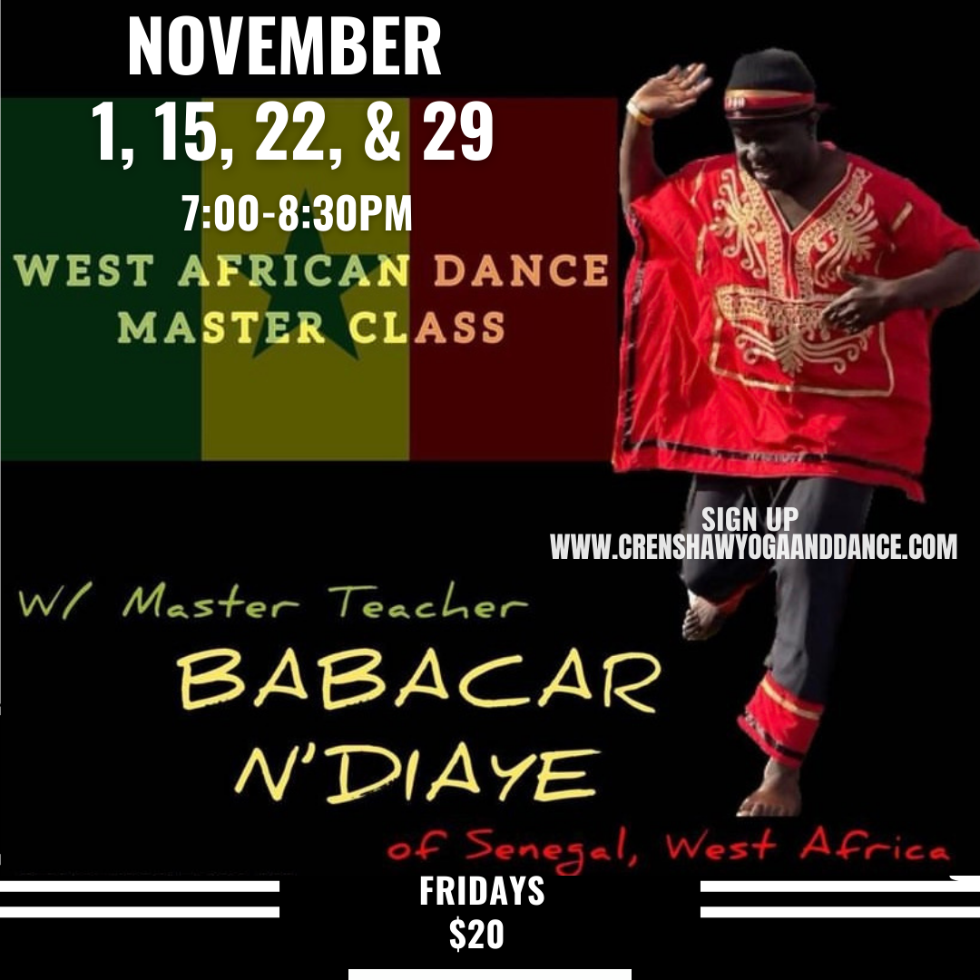 Join Babacar 7-8:30pm. $20