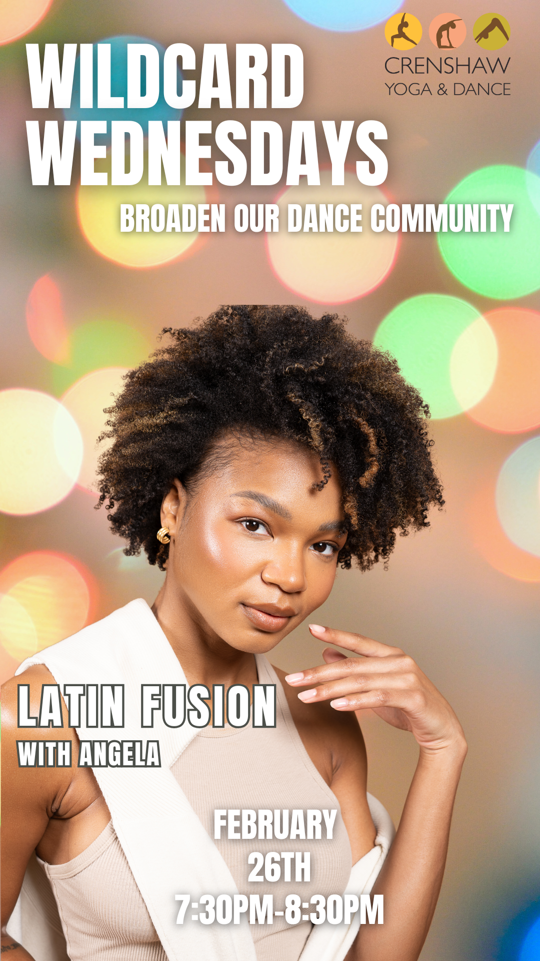 Come dance with Angela in Latin Fusion! Get a lil Latin, a lil Hip Hop, a lil this & that!