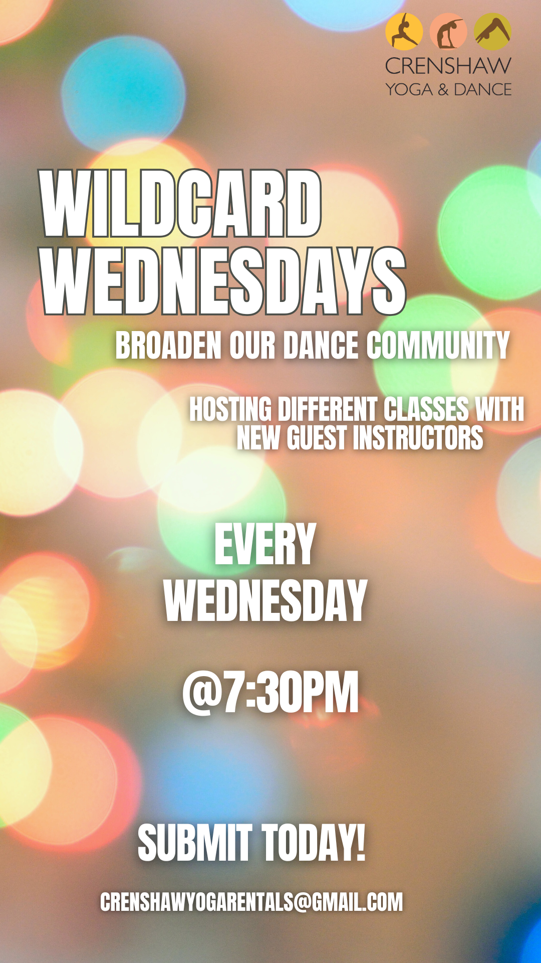 See what's to come every Wednesday 7:30pm. Don't miss out in all the different dance classes to be offered!